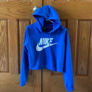 Royal blue Nike cropped hoodie